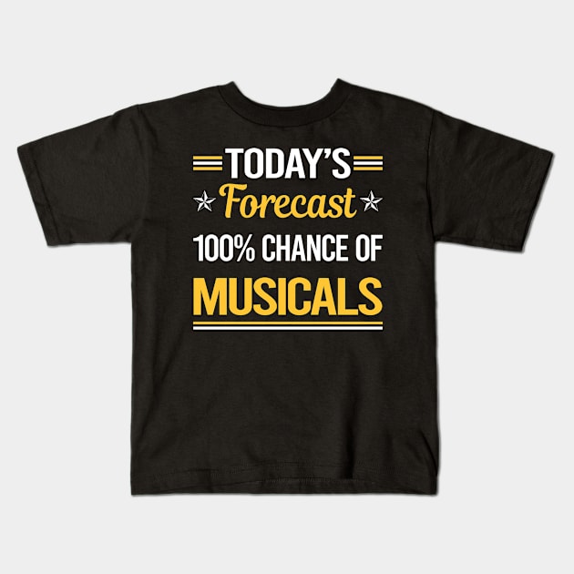 Today Forecast Musicals Kids T-Shirt by symptomovertake